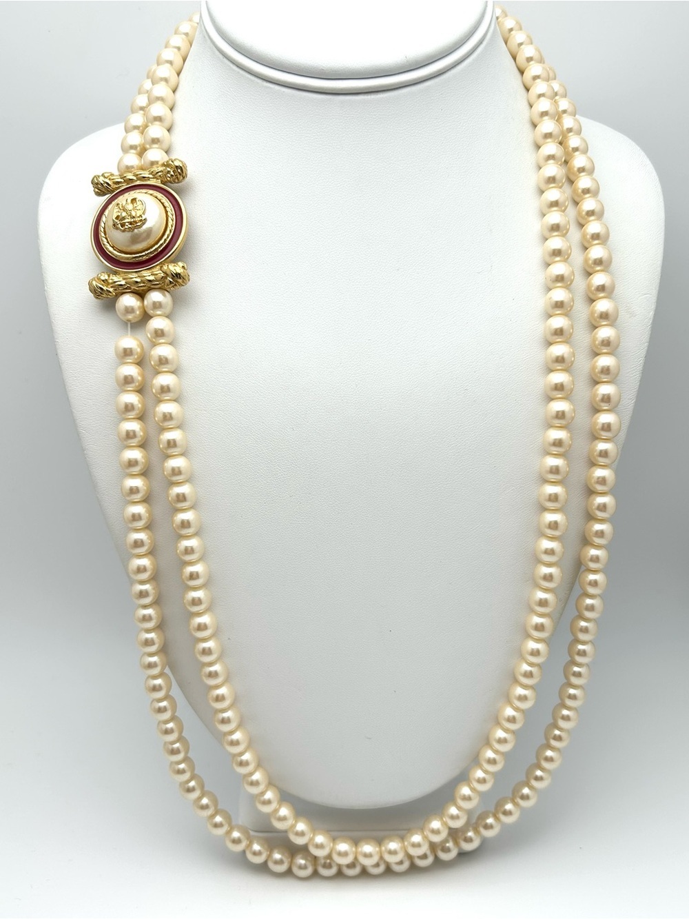 Richlieu Vintage Double Pearl Strand Necklace